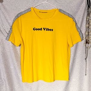Posh Posh Good Vibes Yellow Checkered 💛 🏁 T-shirt